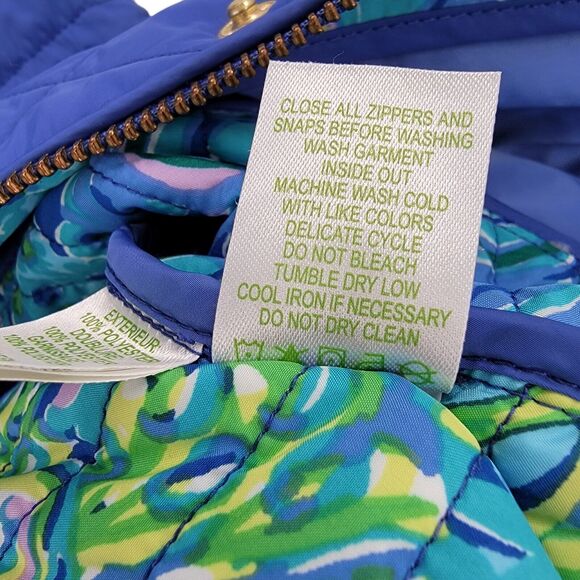 Lilly Pulitzer Blake Quilted Vest Iris Blue Size Small Pockets - Picture 15 of 16